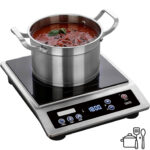 Commercial-Grade Portable Induction Cooktop with 1800W Power and 8" Heating Coil